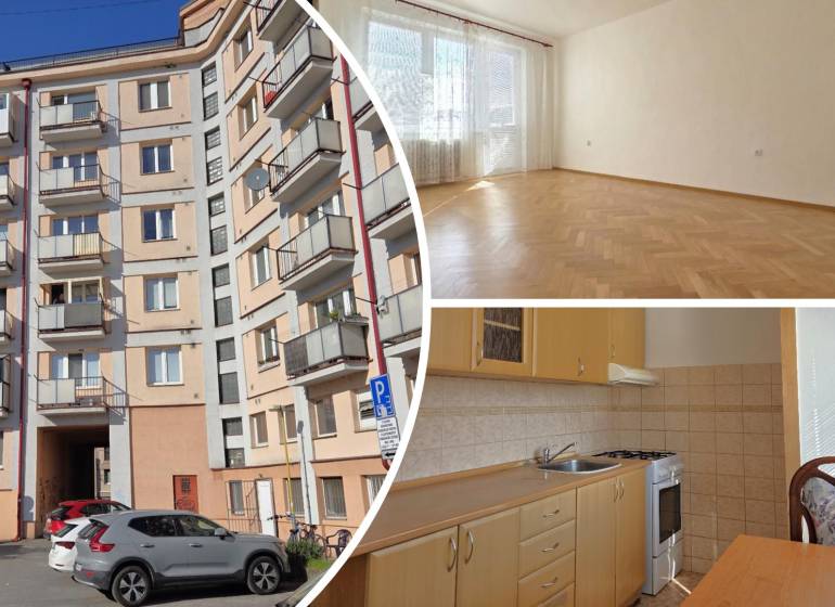 Apartment complex on ČSA in Košice with a view of a 3-room apartment. Floor with wooden decor.