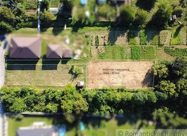 Land for residential use in Hosťová, in a garden with access road, large 857 m².