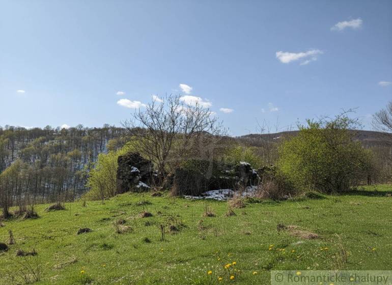Greenery and landscape with ruins in Krupina, suitable for residential plots.
