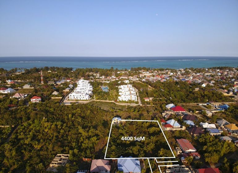 Commercial plots in Paje in Unguja South, with sea views and greenery.