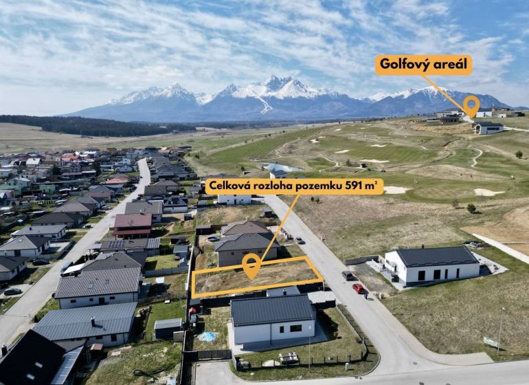 Building plot in Malý Slavkov with a view of the Tatras, suitable for living.