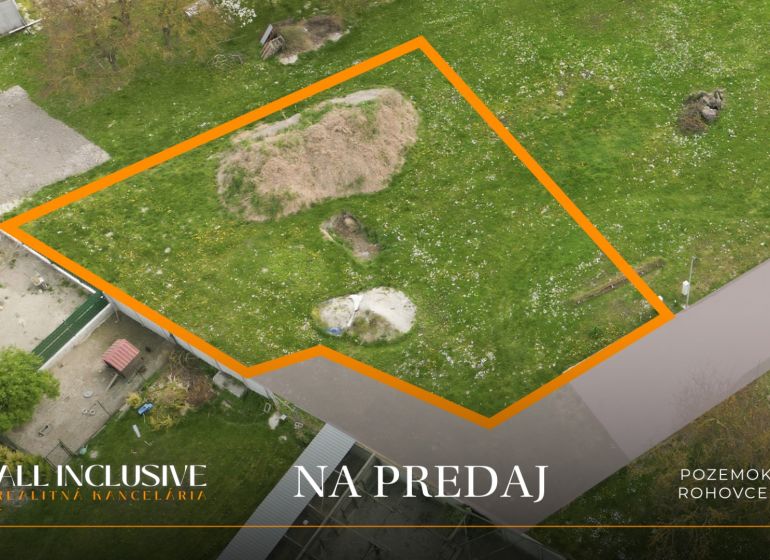 Plots - housing in Rohovce with a highlighted parcel for sale.