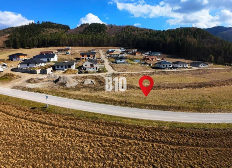 A locality with family houses on plots, suitable for living in a natural environment.