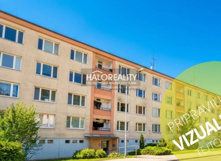 The exterior of an apartment building in Zvolen with an attractive option of a 1-bedroom apartment.