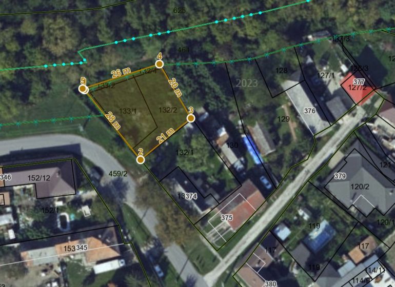 Land map in Tomášikovo, Mlynská Street, suitable for living.