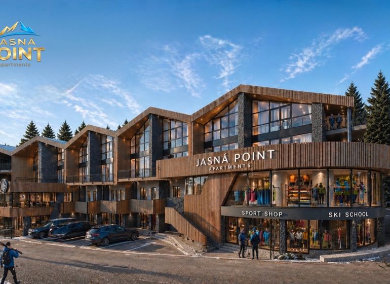 A recreational apartment in Demänovská Dolina with sports and restaurant facilities surrounded by forests.
