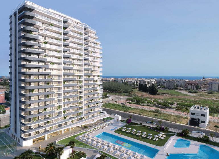 Building with a swimming pool and sports facilities in Canet d'En Berenguer, ideal for a holiday apartment.