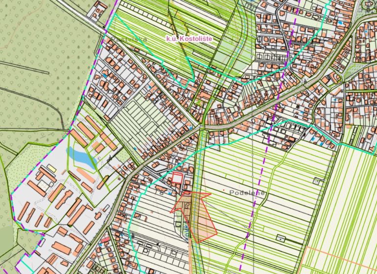 Land map for residential plots behind the apartment building in Kostolište.