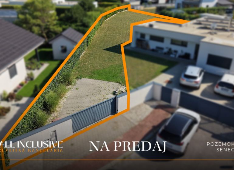 A plot on Mlynský Klin in Senec ready for living, surrounded by greenery.