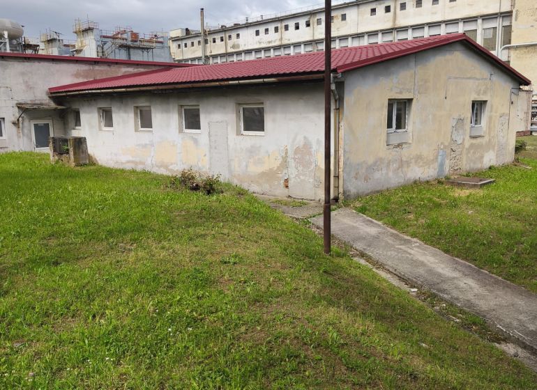 A barn building in the area of warehouses and halls in Žiar nad Hronom.