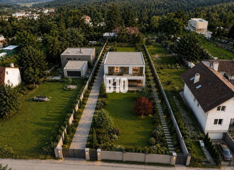 Plots - residential on Lesná Street in Stupava, surrounded by greenery and modern architecture.