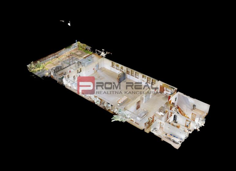 3D model of a production space with a wood-decor floor and equipment.