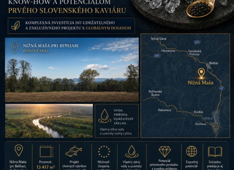 Investment opportunity in Betliar: Commercial land with the potential for the first Slovak caviar.