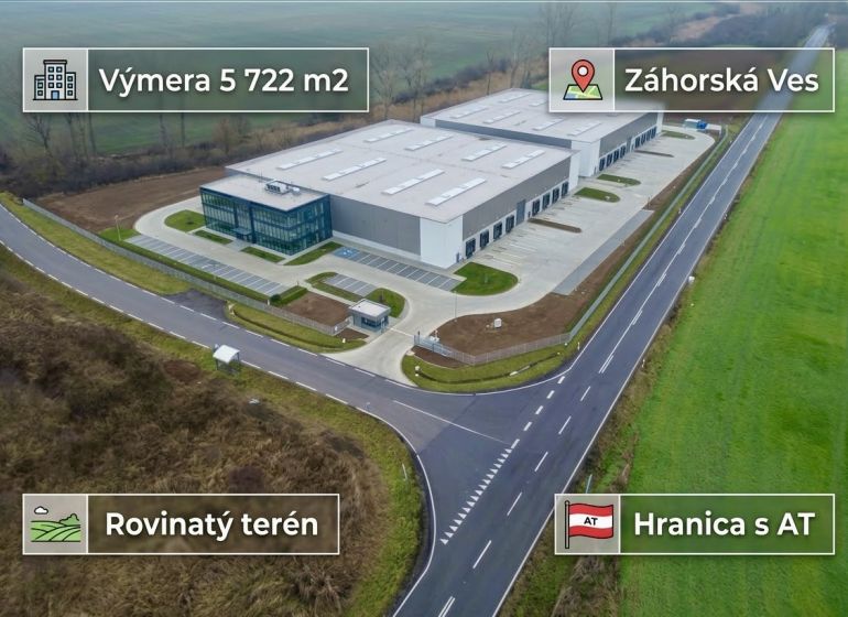 Industrial building on flat terrain in the village of Záhorská Ves, Commercial land.
