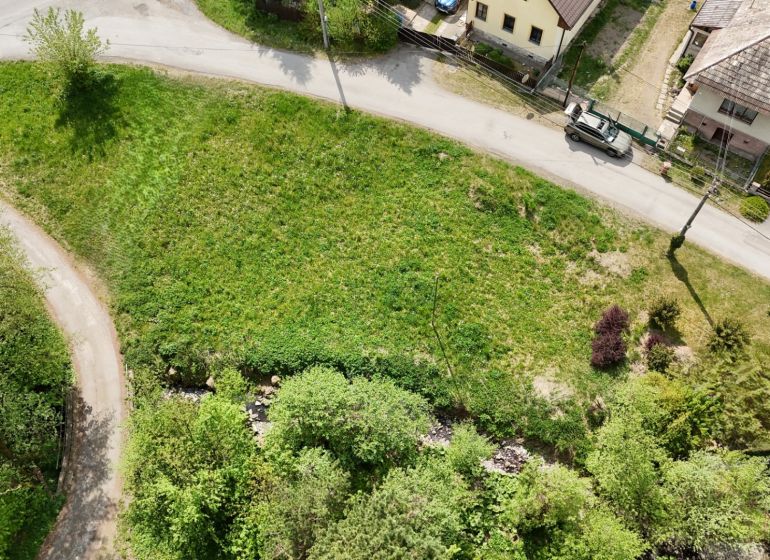 Green plots for sale in Turová, surrounded by roads and trees. Land - residential.