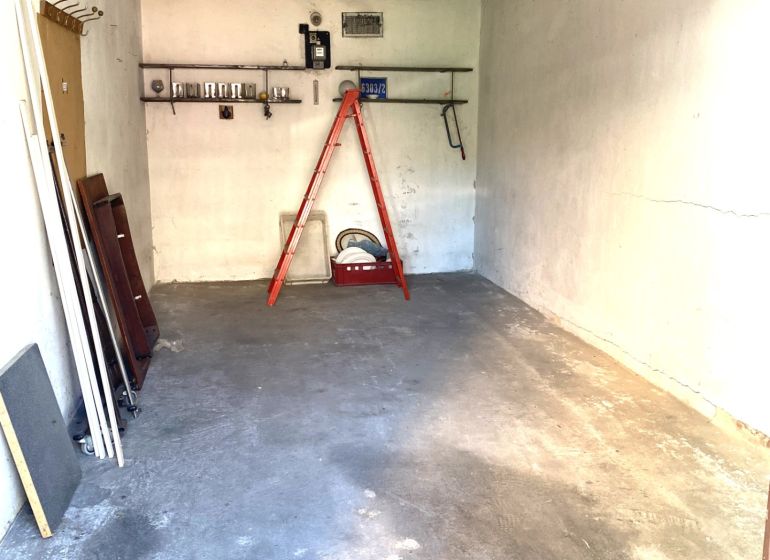 Garages with a ladder, shelf, and concrete floor, Bratislava - Ružinov, Čmelíkova.