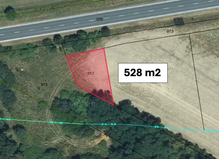 A plot of land with an area of 528 m² in the cadastral area of Nové Hony, suitable for agricultural purposes.