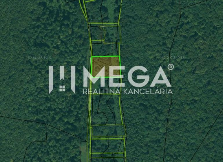 Aerial view of agricultural and forest land in the Humenné, Hubková area.