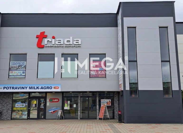 Shopping center with offices on Freedom Square in Humenné.