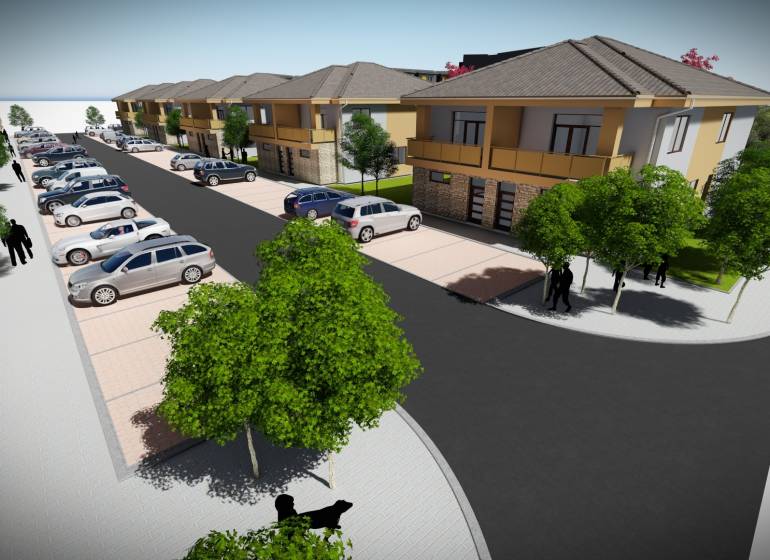 predaj, pozemky pre bytovú výstavbu, CENTRO Čierna Voda - vizualizácia viladomy