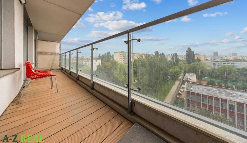 Spacious balcony with a view of greenery and buildings in Bratislava - Ružinov, Nevädzova.