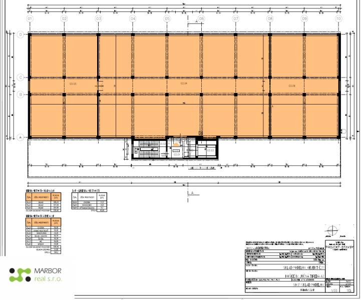 Plan of the warehouse on Južná trieda in Košice - Juh district.