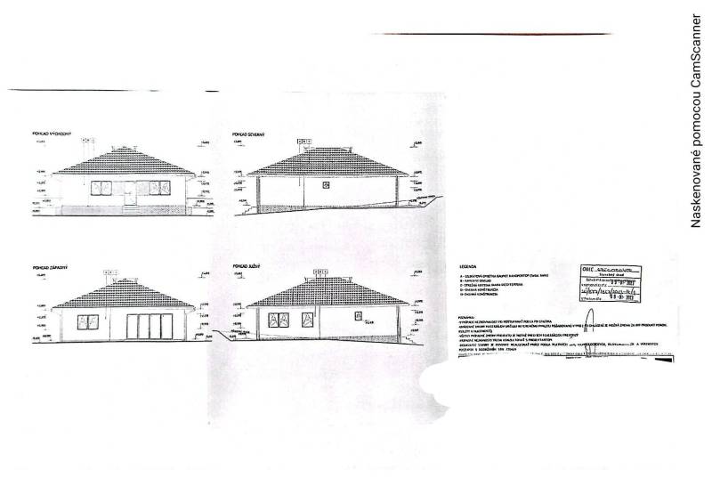 Construction drawings of various views of a family house for Plots - housing in Gregorovce.