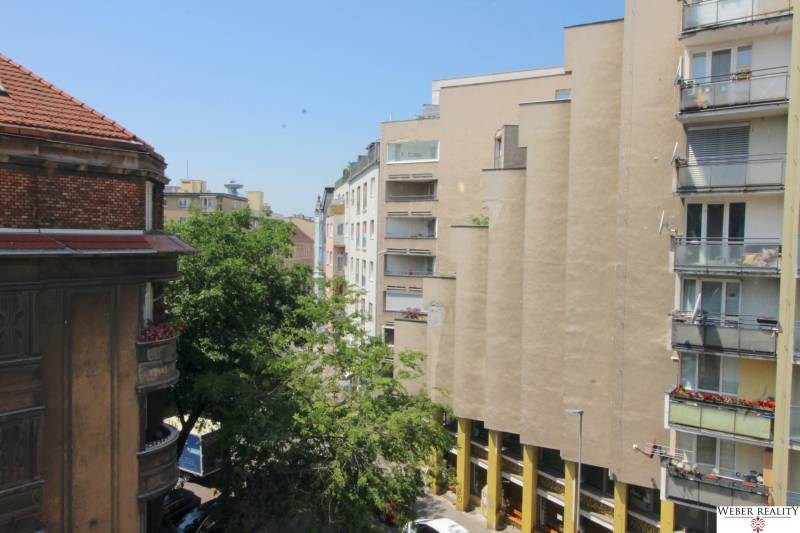 View of residential buildings on Medená Street in Bratislava - Old Town.