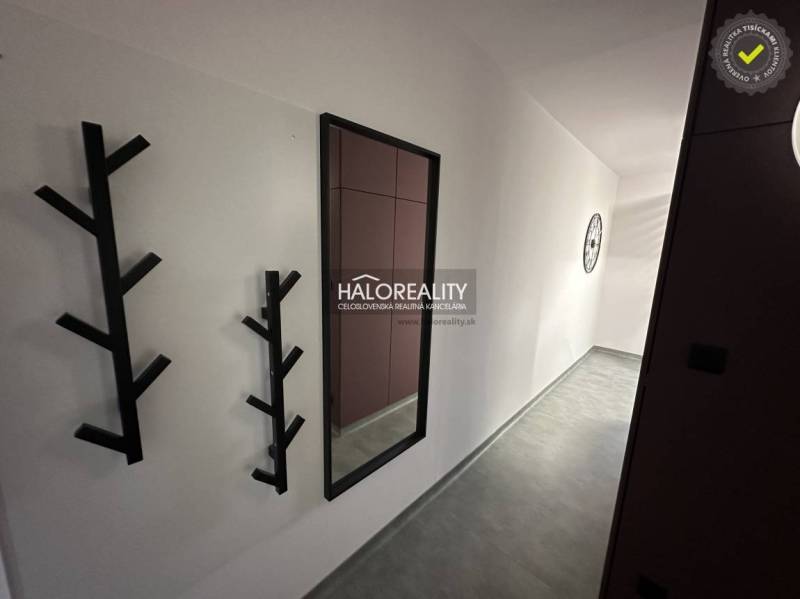 Hallway in a 1-room apartment with lighting and entrance doors to the rooms.