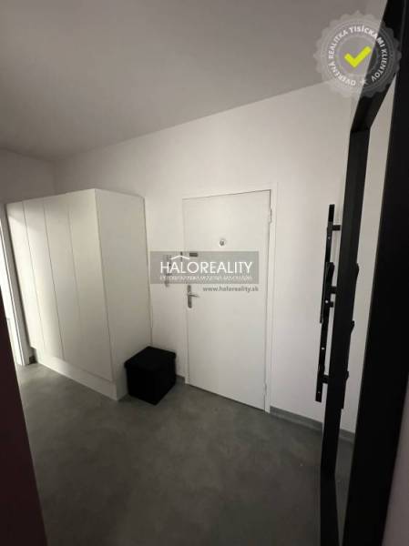 A hallway with a built-in wardrobe and a mirror in a studio apartment.