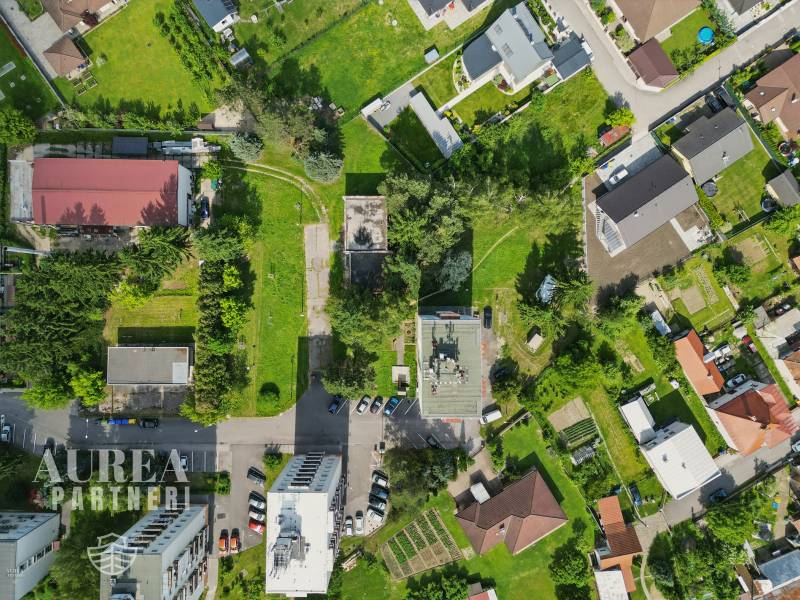 Aerial view of residential plots on Slnečná Street in Kováčová.
