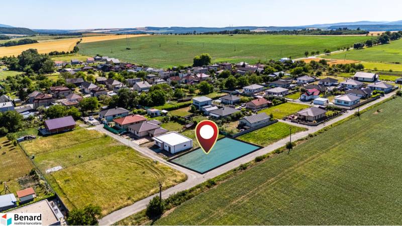 Residential plots in Nižná Kamenica surrounded by nature, with views of forests and fields.