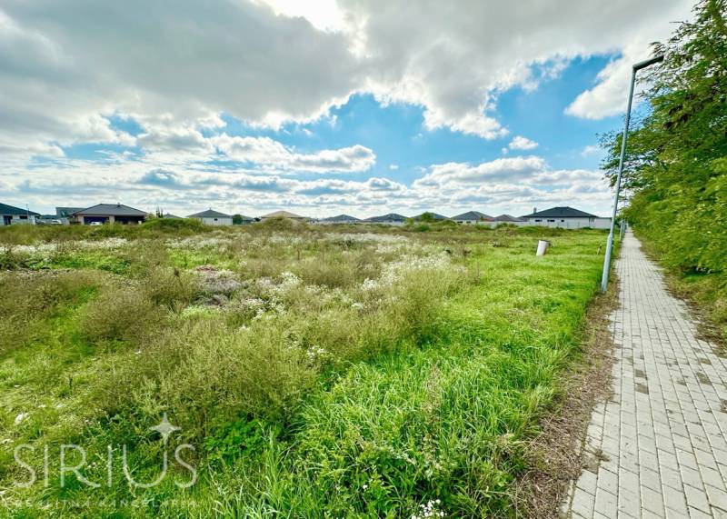 Plots - housing at the Southern Gate in Senec with a walkway and greenery.