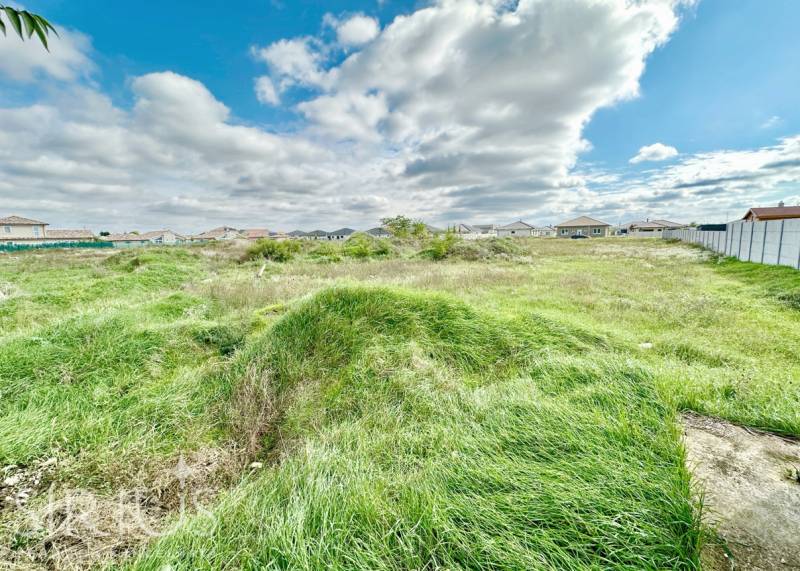 Plots - housing at the Southern Gate in Senec, grassy area with occasional shrubs.