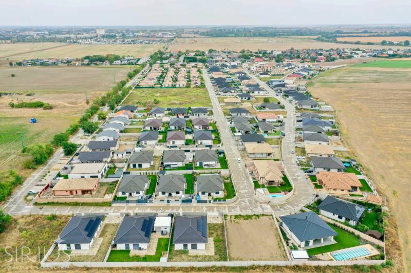 Aerial view of the development of Južná Brána in Senec, suitable for residential plots.