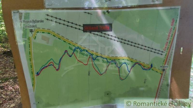 Tourist trail map, Sklenné Teplice, shows routes and natural attractions.