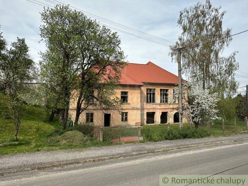 A family house in Rimavská Sobota with trees, in front of which there is a road and a fence.