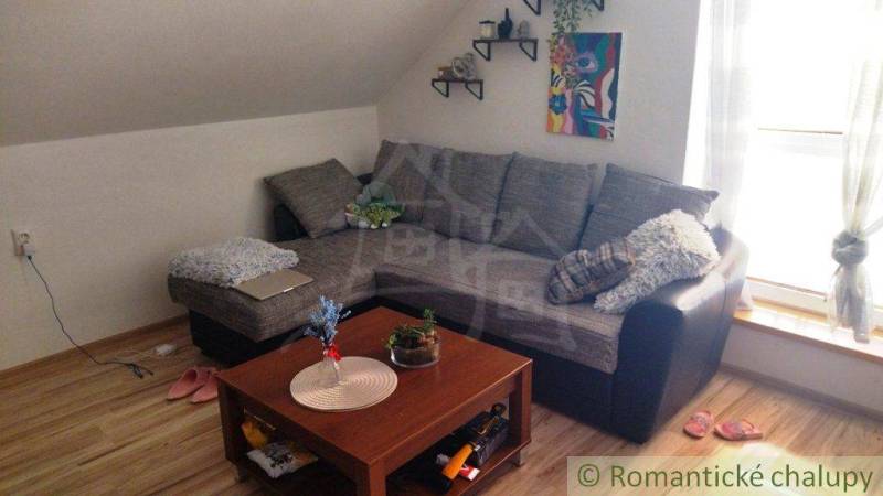 A comfortable living room in a family house with a corner sofa and a coffee table.