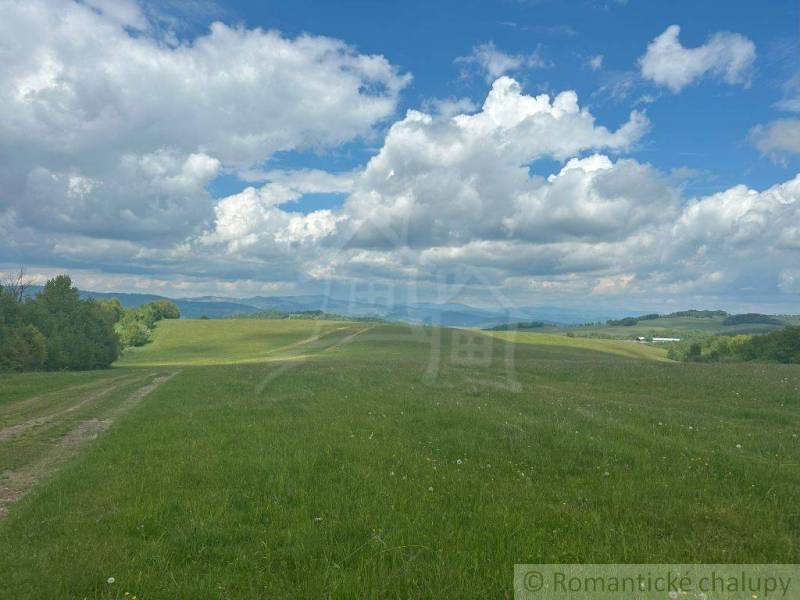 Green meadows under the blue sky in the Gardens near České Brezové.