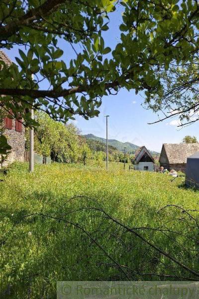 A garden at the cottage in Podkriváň with a view of the mountains and nature.