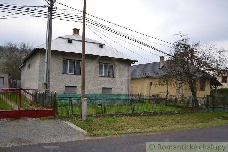 A family house with a metal roof, garden, fence; rural environment.