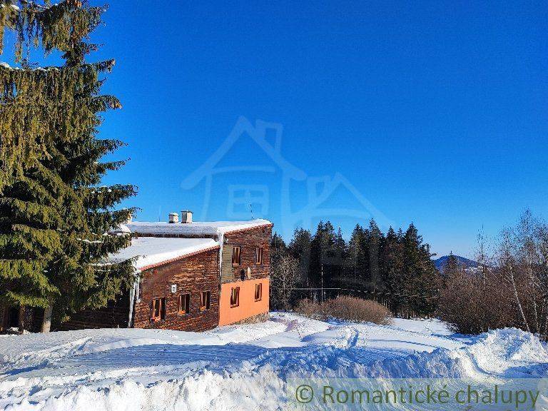 A family house surrounded by a snowy landscape and coniferous trees offers a winter idyll.