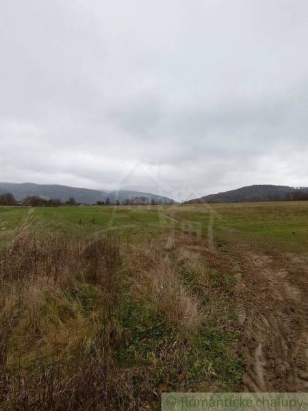 Green agricultural and forest lands with hills in the background under a cloudy sky.
