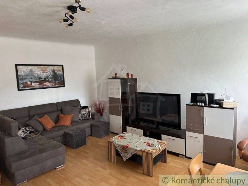 Living room with a corner sofa, television, and furniture in a family house.