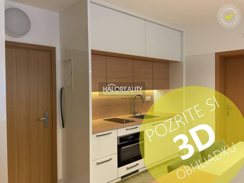 The kitchen unit and appliances in the compact 3-room apartment offer a practical solution.