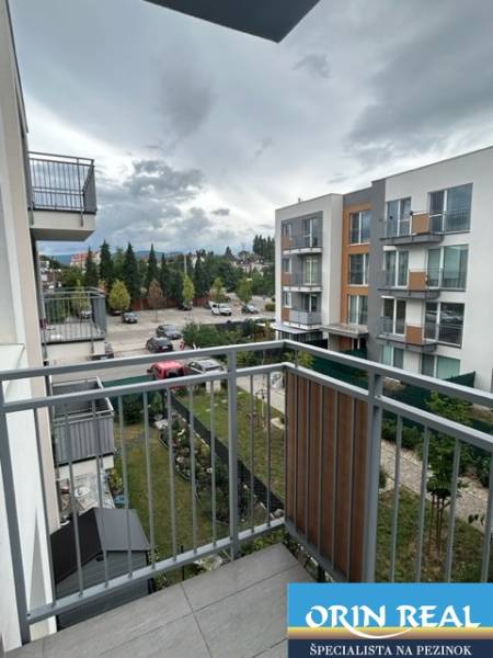View from the balcony of a 2-room apartment on Za dráhou Street in Pezinok.