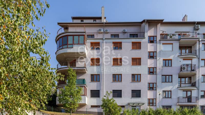 The building with rounded balconies on Drotárska Road in Bratislava - Staré Mesto.