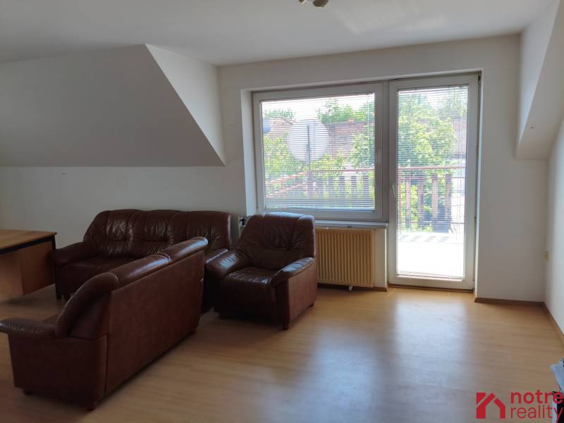 Leather sofa set with a garden view in a family house.