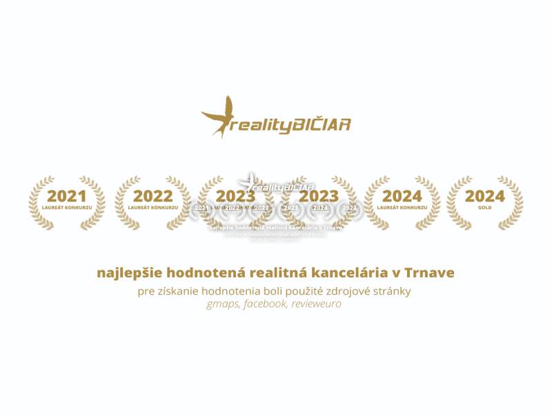 Awards for the real estate agency in Trnava for the years 2021-2024 on Štúrova Street.