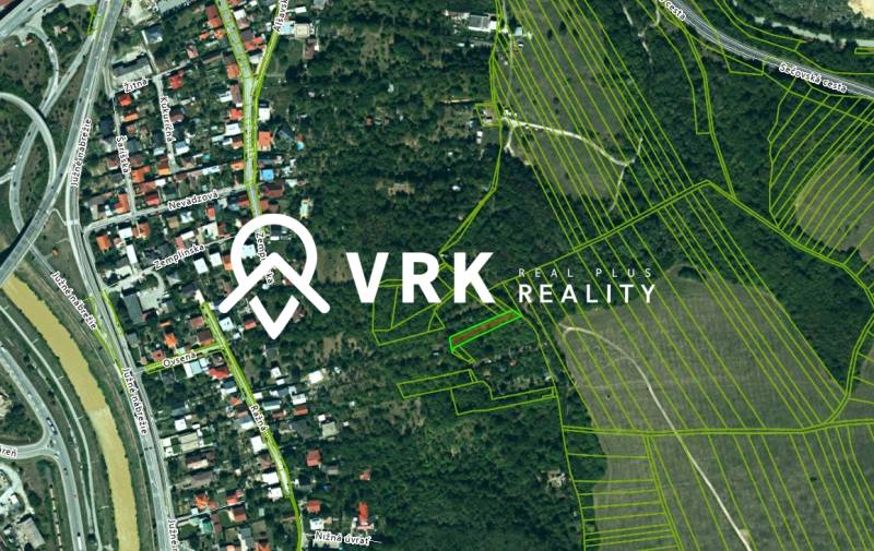 Aerial map of gardens in Košice, Vyšné Opátske district, Heringeš street.